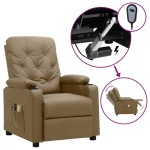 vidaXL Fotoliu de masaj electric, cappuccino, piele ecologică vidaXL Fotoliu de masaj electric, cappuccino, piele ecologică