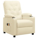 vidaXL Fotoliu de masaj electric, crem, piele ecologică vidaXL Fotoliu de masaj electric, crem, piele ecologică