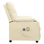 vidaXL Fotoliu de masaj electric, crem, piele ecologică vidaXL Fotoliu de masaj electric, crem, piele ecologică