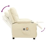 vidaXL Fotoliu de masaj electric, crem, piele ecologică vidaXL Fotoliu de masaj electric, crem, piele ecologică
