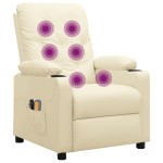 vidaXL Fotoliu de masaj electric, crem, piele ecologică vidaXL Fotoliu de masaj electric, crem, piele ecologică