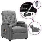 vidaXL Fotoliu de masaj electric, gri, piele ecologică vidaXL Fotoliu de masaj electric, gri, piele ecologică