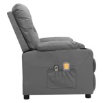 vidaXL Fotoliu de masaj electric, gri, piele ecologică vidaXL Fotoliu de masaj electric, gri, piele ecologică