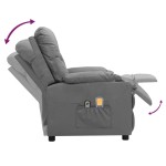 vidaXL Fotoliu de masaj electric, gri, piele ecologică vidaXL Fotoliu de masaj electric, gri, piele ecologică