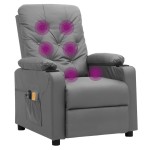vidaXL Fotoliu de masaj electric, gri, piele ecologică vidaXL Fotoliu de masaj electric, gri, piele ecologică