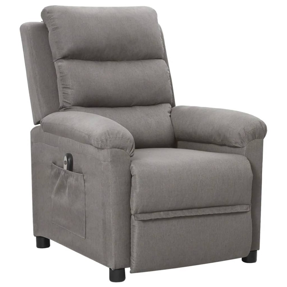 vidaXL Fotoliu rabatabil electric, gri deschis, textil
