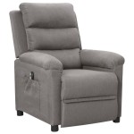 vidaXL Fotoliu rabatabil electric, gri deschis, textil