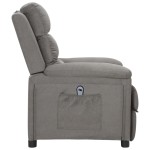 vidaXL Fotoliu rabatabil electric, gri deschis, textil