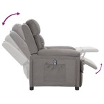 vidaXL Fotoliu rabatabil electric, gri deschis, textil