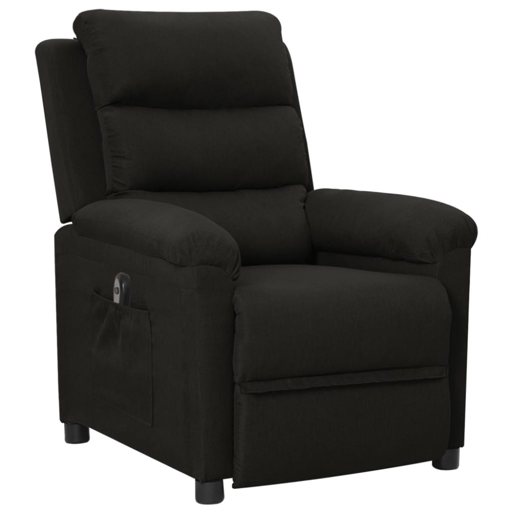 vidaXL Fotoliu rabatabil electric, negru, material textil