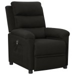 vidaXL Fotoliu rabatabil electric, negru, material textil