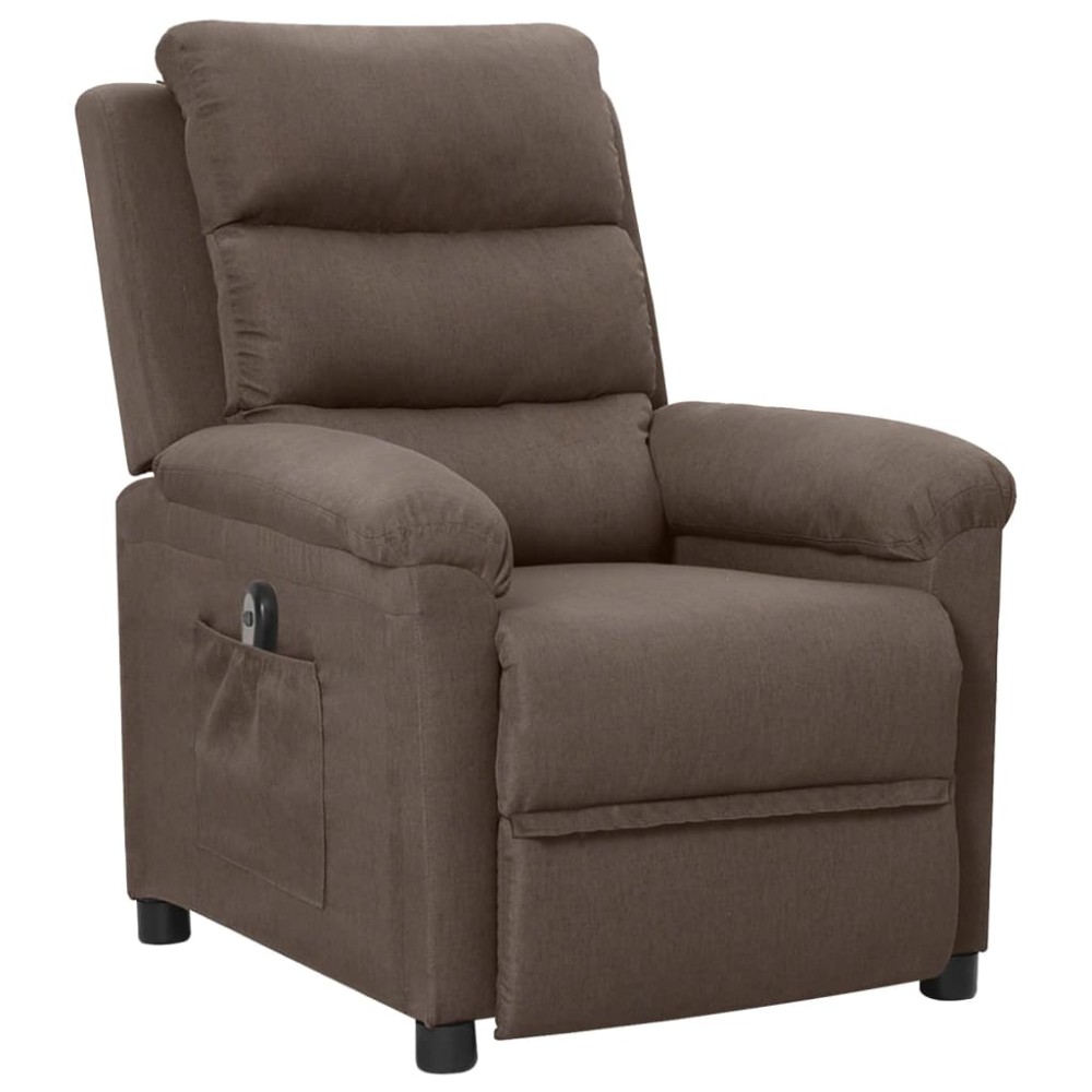 vidaXL Fotoliu rabatabil electric, gri taupe, material textil