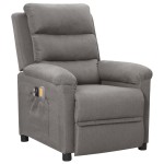 vidaXL Fotoliu de masaj electric rabatabil, gri deschis, textil vidaXL Fotoliu de masaj electric rabatabil, gri deschis, textil