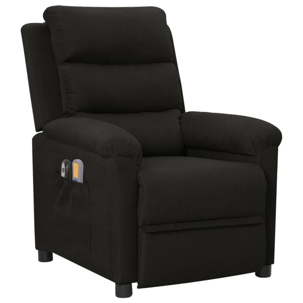 vidaXL Fotoliu de masaj electric rabatabil, negru, textil