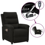 vidaXL Fotoliu de masaj electric rabatabil, negru, textil vidaXL Fotoliu de masaj electric rabatabil, negru, textil