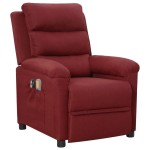 vidaXL Fotoliu de masaj electric rabatabil, roșu vin, textil vidaXL Fotoliu de masaj electric rabatabil, roșu vin, textil