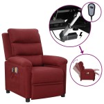 vidaXL Fotoliu de masaj electric rabatabil, roșu vin, textil vidaXL Fotoliu de masaj electric rabatabil, roșu vin, textil