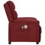 vidaXL Fotoliu de masaj electric rabatabil, roșu vin, textil vidaXL Fotoliu de masaj electric rabatabil, roșu vin, textil