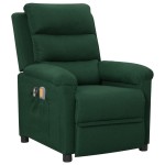 vidaXL Fotoliu de masaj electric, verde închis, material textil