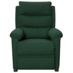 vidaXL Fotoliu de masaj electric, verde închis, material textil