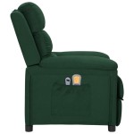 vidaXL Fotoliu de masaj electric, verde închis, material textil