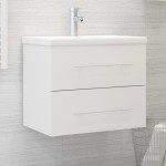 vidaXL Dulap cu chiuvetă încorporată, alb, lemn prelucrat vidaXL Dulap cu chiuvetă încorporată, alb, lemn prelucrat