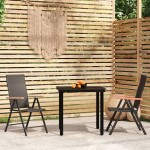 vidaXL Set mobilier de grădină, 3 piese, negru vidaXL Set mobilier de grădină, 3 piese, negru