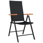 vidaXL Set mobilier de grădină, 3 piese, negru vidaXL Set mobilier de grădină, 3 piese, negru