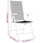 vidaXL Set mobilier de grădină, 3 piese, negru vidaXL Set mobilier de grădină, 3 piese, negru
