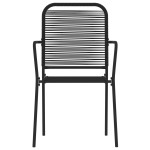 vidaXL Set mobilier de grădină, 9 piese, negru