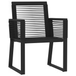 vidaXL Set mobilier de grădină, 9 piese, negru