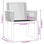 vidaXL Set mobilier de grădină, 9 piese, negru