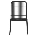 vidaXL Set mobilier de grădină, 9 piese, negru