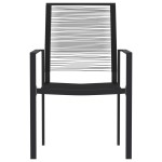 vidaXL Set mobilier de grădină, 9 piese, negru