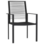 vidaXL Set mobilier de grădină, 9 piese, negru