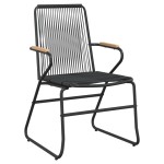 vidaXL Set mobilier de grădină, 5 piese, negru, ratan PVC