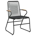 vidaXL Set mobilier de grădină, 5 piese, negru, ratan PVC