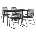 vidaXL Set mobilier de grădină, 5 piese, negru, ratan PVC