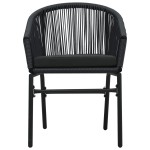 vidaXL Set mobilier de grădină, 9 piese, negru