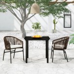 vidaXL Set mobilier de grădină, 3 piese, maro vidaXL Set mobilier de grădină, 3 piese, maro
