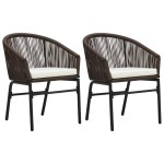 vidaXL Set mobilier de grădină, 3 piese, maro vidaXL Set mobilier de grădină, 3 piese, maro