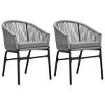 vidaXL Set mobilier de grădină, 3 piese, gri