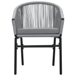 vidaXL Set mobilier de grădină, 3 piese, gri