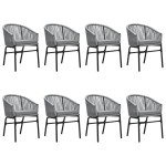 vidaXL Set mobilier de grădină, 9 piese, gri vidaXL Set mobilier de grădină, 9 piese, gri