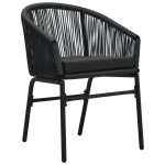 vidaXL Set mobilier de grădină, 9 piese, negru