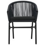 vidaXL Set mobilier de grădină, 9 piese, negru