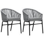vidaXL Set mobilier de grădină, 3 piese, gri