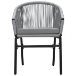 vidaXL Set mobilier de grădină, 3 piese, gri