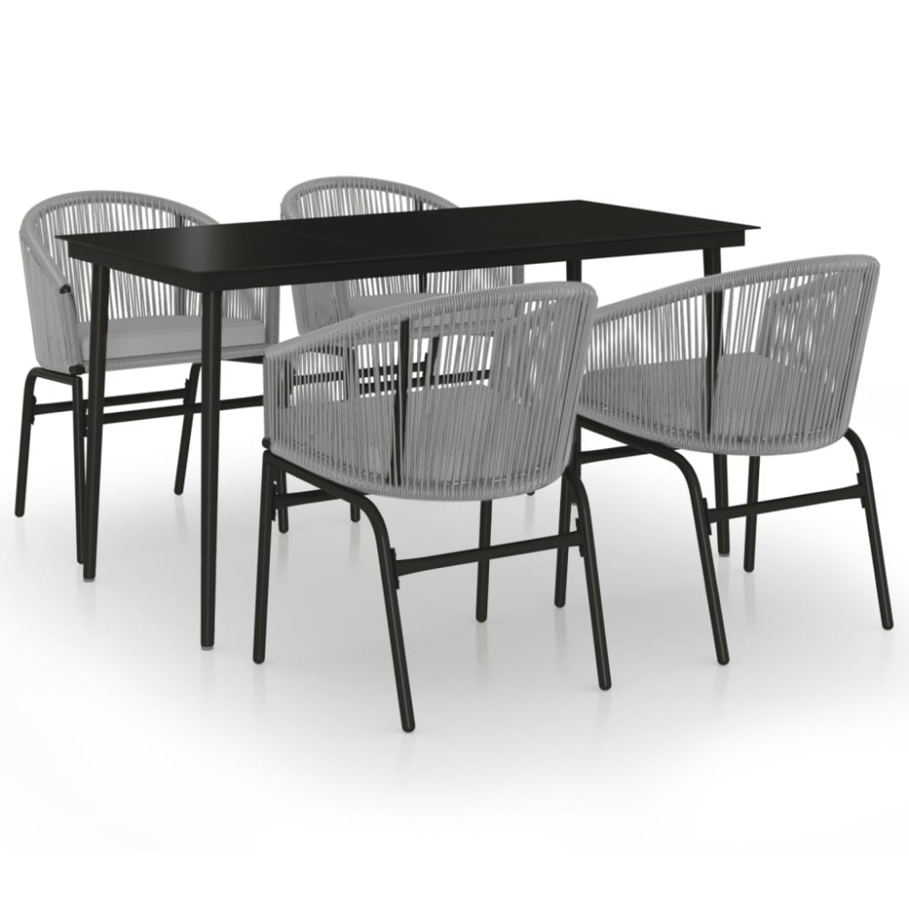vidaXL Set mobilier de grădină, 5 piese, gri