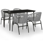 vidaXL Set mobilier de grădină, 5 piese, gri vidaXL Set mobilier de grădină, 5 piese, gri